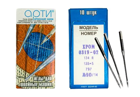 Игла прямострочных машин Арти DPх5, 134R, 0319-02 №  90 — швейная нить