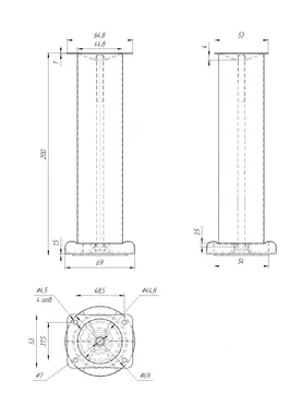 Опора 1010 Н -200 (50 шт) — опора-столбик — 200 мм