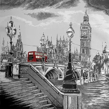 Купон London red bus (термопечать) 70*70 — термопечать коллекции Купоны для подушек, красный