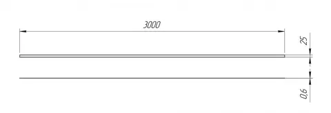 Молдинг декоративный металлический 3000*25*0,6 мм. (Золото) — декоративный молдинг — золото — размер: 3000×25×0.6 мм