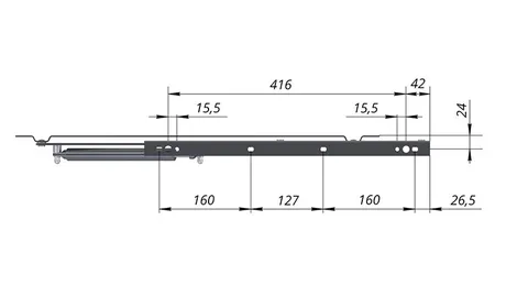 Механизм подъема МПК-500-140 Полимерная покраска серая Без газлифтов (Подъем кровати) — газлифт для мебельного механизма для мебели