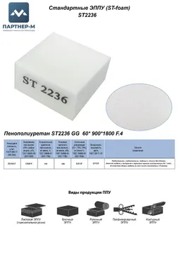 Пенополиуретан ST2236 GG 60* 900*1800 F.4 — ППУ/поролон для мебели