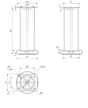 Опора 1010 Н -150 — опора-столбик — 150 мм