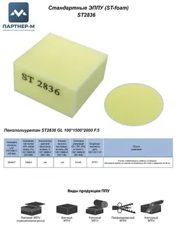 Пенополиуретан ST2836 GL 100*1500*2000 F.5 — ППУ/поролон для мебели