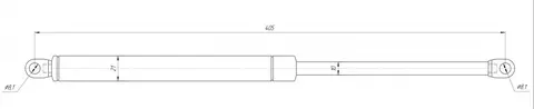 Газлифт 405 мм - 800 N (D-21 d-10 Ø-8.1) LeMar Серые — газлифт для мебельного механизма для мебели