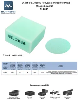 Пенополиуретан EL2036 GL 10* 800*2000 F.3 — ППУ/поролон для мебели
