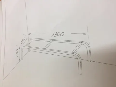 Металлокаркас "Каркас GG скамейка 300*300*1300" (тр. 30*30*1,2) — металлокаркас — 300×300×1300
