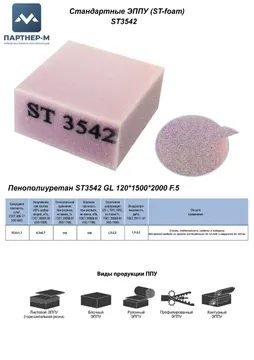 Пенополиуретан ST3542 GL 120*1500*2000 F.5 — ППУ/поролон для мебели
