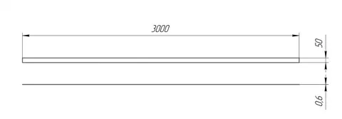 Молдинг декоративный металлический 3000*50*0,6 мм. (Золото) — декоративный молдинг — золото — размер: 3000×50×0.6 мм